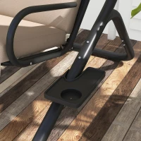 Outsunny 2-Seater Outdoor Porch Swing with Canopy, Patio Swing Chair for Garden, Poolside, Backyard, Beige(m-9)