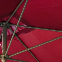 Outsunny 6.5x10ft Patio Umbrella, Rectangle Market Umbrella with Aluminum Frame and Crank Handle, Garden Parasol Outdoor Sunshade Canopy, Wine Red(m-10)