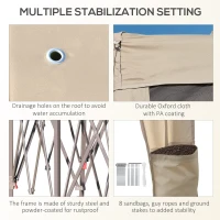 Outsunny 13' x 10' Pop Up Gazebo, Octagon Canopy Tent with Zippered Mesh Sidewalls, Weight Bags, Height Adjustable and Carrying Bag, Event Tent for Patio Garden Backyard, Beige(m-6)