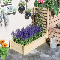 Outsunny Wood Planter Box with Trellis for Climbing Plants, Raised Garden Bed for Outdoor Flowers Herbs, 91"x24"x43", Natural(m-10)