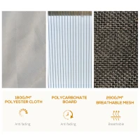 Outsunny 10' x 10' Hardtop Gazebo Canopy with Polycarbonate Roof, Aluminum Frame, Permanent Pavilion Outdoor Gazebo with Netting, for Patio, Garden, Backyard, Deck, Lawn, Gray(m-8)