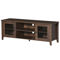 HOMCOM Modern TV Stand, Entertainment Center with Shelves and Cabinets for Flatscreen TVs up to 60" for Bedroom, Living Room, Coffee(m-11)