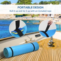 Soozier 12' x 5' Lily Pad Floating Mat with Cup Holder Table, 3-Layer Portable Roll-Up Water Mat Float Dock for 2-3 People, on Lake, River, Beach, Swimming Pool, Green(m-6)