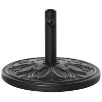 Outsunny 29lbs Cement Round Umbrella Base Heavy Duty 19" HDPE Parasol Stand, Black(m-11)