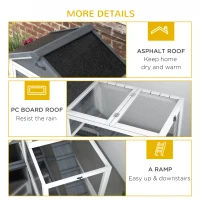 PawHut 65" Wooden Rabbit Hutch, Pet Playpen with Openable Roof & Storage Box for Rabbits and Small Animals, Gray(m-7)