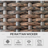 Outsunny 9 Pieces Wicker Patio Furniture Set with Cushion, Light Grey(m-4)