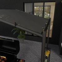 Outsunny 9' x 5' BBQ Grill Gazebo Tent, Garden Grill Canopy Outdoor Grill Shelter w/ Steel Frame and Serving Shelves, Dark Grey(m-8)