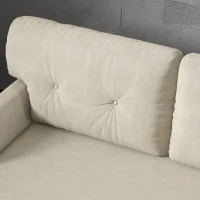 HOMCOM 58" 2 Seat Sofa, Modern Love Seats Furniture, Upholstered 2 Seater Couch, Solid Wood Frame, Beige(m-9)