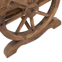 Outsunny Wooden Wagon Wheel Bench Rustic Design 2 Seater Garden Outdoor Chair High Back Loveseat(m-10)