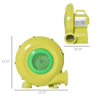 Outsunny Electric Air Blower 450-Watt Fan Blower Compact and Energy Efficient Pump Indoor Outdoor for Inflatable Bounce House, Bouncy Castle and Pneumatic Swimming Pool, Yellow(m-3)