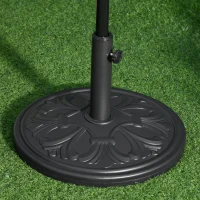Outsunny 29lbs Cement Round Umbrella Base Heavy Duty 19" HDPE Parasol Stand, Black(m-8)