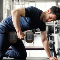 Soozier 45lbs Rubber Hex Dumbbells Weight Dumbbell Hand Weight Barbell for Body Fitness Training for Home Office Gym, Black(m-1)