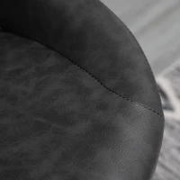 HOMCOM  Set of 2 Adjustable Bar Stools with PU Upholstered Back, Footrest, Round Base for Kitchen, Dining Room, Grey(m-10)