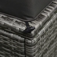 Outsunny 6 Piece Patio Furniture Set Outdoor Wicker Conversation Set All Weather PE Rattan Sectional Sofa Set with Ottoman, Cushions and Tempered Glass Table, Mixed Gray and Charcoal(m-8)