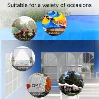 Outsunny 9.6' x 19' Large Party Tent, Outdoor Event Shelter, Gazebo Canopy with 4 Removable Window Sidewalls for Weddings, Picnics, Blue(m-8)