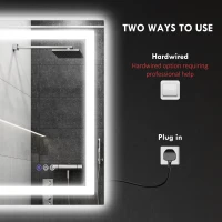 HOMCOM Dimmable Bathroom Mirror with Lights, 35" x 28" Backlit/Front Lit LED Mirror, Anti-Fog, Memory, Infinite Color Temp(m-7)