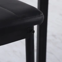 HOMCOM High Back Dining Chairs, Modern Upholstered PU Leather Accent Chairs with Metal Legs for Kitchen, Set of 4, Black(m-11)