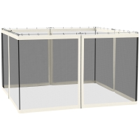 Outsunny Replacement Mesh Sidewall Netting for 10' x 12' Gazebos and Canopy Tents with Zippers, (Sidewall Only) White