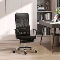 Vinsetto Office Chair High Back Mesh Executive Computer Desk Napping Seat, Height Adjustable, Swivel with Footrest and Lumbar Support(m-1)