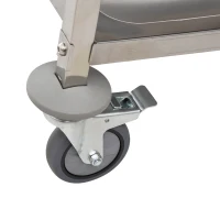 HOMCOM 33" 3-Tier Kitchen Trolley Medical Treatment Laboratory Equipment Carts, Stainless Steel Rolling Kitchen Island, Wheeled Storage Utility Serving Cart, 330LBS Heavy Gauge(m-10)