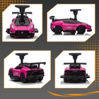 Qaba 6V Maserati GT2 Licensed Electric Car for Kids, Ride on Car with Under Seat Storage, LED Headlights Music, Pink(m-9)