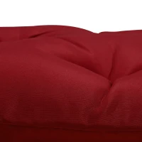 Outsunny Patio Chair Cushions Set of 2, 39" x 20" x 3" Outdoor Tufted Cushion Set with Ties for Indoor Outdoor Garden Furniture, Wine Red(m-9)