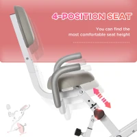 Soozier 3 in 1 Folding Exercise Bike, Foldable Stationary Bike with 8-Level Magnetic Resistance, Adjustable Seat, Pink(m-5)