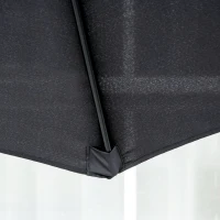 Outsunny 10' x 8' Round Market Umbrella, Patio Umbrella, Outdoor Parasol with Crank Handle, Tilt for Garden, Bench, Lawn, Black(m-10)