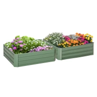 Outsunny 2pc 29" Elevated Herb & Vegetable Planting Box Kit w/ Versatile Uses, Green(m-1)