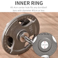 Soozier 6 PCS Weight Plates Grip Plate Sets for Strength and Weightlifting Training, Barbell Weight Set for Home, 77 Lbs Total(m-6)