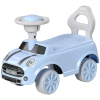 Qaba Foot to Floor Toddler Ride on Toy, Sliding Car w/ Horn, No Tip Anti-Over-Backwards System for 18-36 Months, Light Blue(m-1)