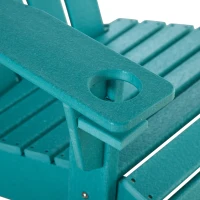 Outsunny Adirondack Chair with Cup Holder, All Weather Patio Chair HDPE Lounger, Fire Pit Seating High Back and Wide Seat for Outdoor, Backyard, Garden, Deck, Lawn, Light Blue(m-8)
