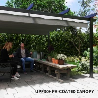 Outsunny 13' x 13' Aluminum Retractable Pergola Canopy, Outdoor Pergola for Garden, Patio, Backyard, Deck, Gray(m-6)