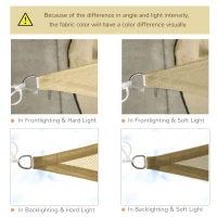 Outsunny Triangle 16.4' Canopy Sun Sail Shade Garden Cover UV Protector Outdoor Patio Lawn Shelter with Carrying Bag (Sand)(m-7)