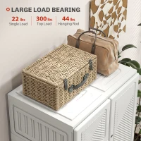 HOMCOM Portable Wardrobe, Foldable Clothes Storage Organzier with 5 Compartments, 1 Hanging Rod, Magnet Doors, White(m-6)