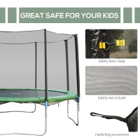 Aosom 14' Round Trampoline Enclosure Safety Net Fence Replacement Trampolining Bounce Part No Poles Included(m-5)