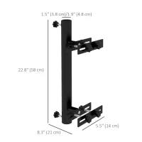 Outsunny Patio Umbrella Holder Stand for Deck Railing, Umbrella Deck Mount Bracket with Adjustable Clamps, Black(m-3)