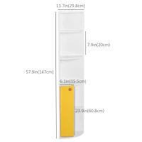 HOMCOM 5-Tier Corner Bookcase, Storage Bookshelf, Freestanding Display Shelves with Open Compartments and Cabinet for Home Office, Living Room, Study, White(m-3)