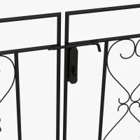 Outsunny 7.6FT Metal Garden Arch with Gate, Garden Arbor Trellis for Climbing Plants, Roses, Vines, Wedding Arch, Black(m-7)