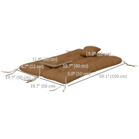 Outsunny 4-Piece Back and Seat Cushion Pillows Replacement and Pillows, Patio Chair Cushions Set with Ties, Tan(m-3)