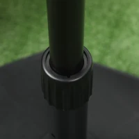Outsunny 48lbs Patio Umbrella Base, Concrete, 18" Outdoor Umbrella Stand Holder for Parasol Poles 1.34", 1.5", and 2" Dia., Black(m-9)