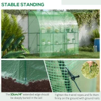 Outsunny 7' x 4' x 7' Outdoor Lean-to Walk-in Garden Greenhouse with Roll-Up Door Hot House for Plants Herbs Vegetables, Green(m-7)