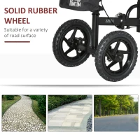 HOMCOM Knee Walker, Foldable Steerable Medical Knee Scooter, Crutch Alternative with Braking System, Storage Bag for Foot Injuries, Black(m-6)