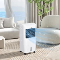 HOMCOM Cooling Fan for Bedroom with Ice Pack, Tower Fan with Remote Control, 3 Modes, 3 Speeds, 7.5H Timer, White(m-8)