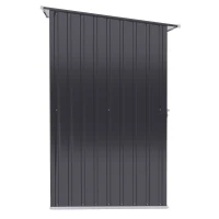 Outsunny Garden Tool Storage Shed, Small Steel Shed with Lockable Door for Garden & Patio, Galvanized Steel Construction, Dark Gray(m-13)