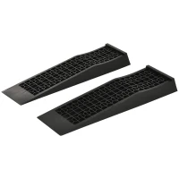 HOMCOM Car Ramps, Curb Ramps with Plastic Anti-Slip Surface, 6600lbs Capacity for Cars SUVs Small Vans, Set of 2, Black(m-2)