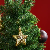 HOMCOM 5FT Pencil Christmas Tree, Artificial Christmas Tree with Automatic Open for Home Party, Green(m-10)