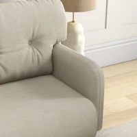 HOMCOM 58" 2 Seat Sofa, Modern Love Seats Furniture, Upholstered 2 Seater Couch, Solid Wood Frame, Beige(m-10)