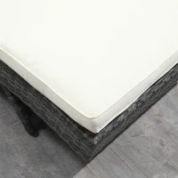 Outsunny Wicker Chaise Lounge Chair Outdoor PE Rattan Cushioned Patio Sun Lounger with 5-Level Adjustable Backrest & Wheels for Easy Movement, Cream White(m-8)