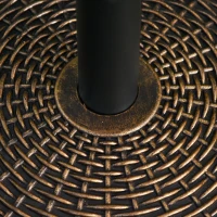 Outsunny 55 lbs Round Cement Patio Umbrella Base 21" Heavy Duty HDPE Parasol Umbrella Stand Holder with Rattan Design for Patio, Outdoor, Backyard, Bronze(m-9)